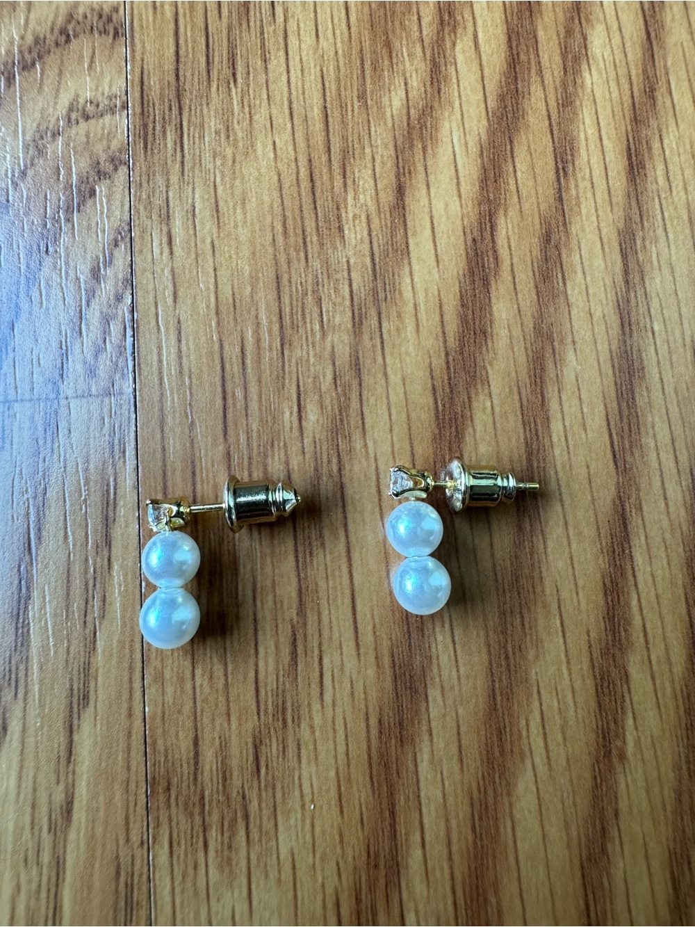 Rocksbox Gold Double Pearl Drop Stud Earrings